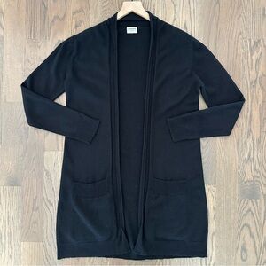 Barrow & Grove 100% Cashmere Shawl Collar Open Cardigan in Black Medium